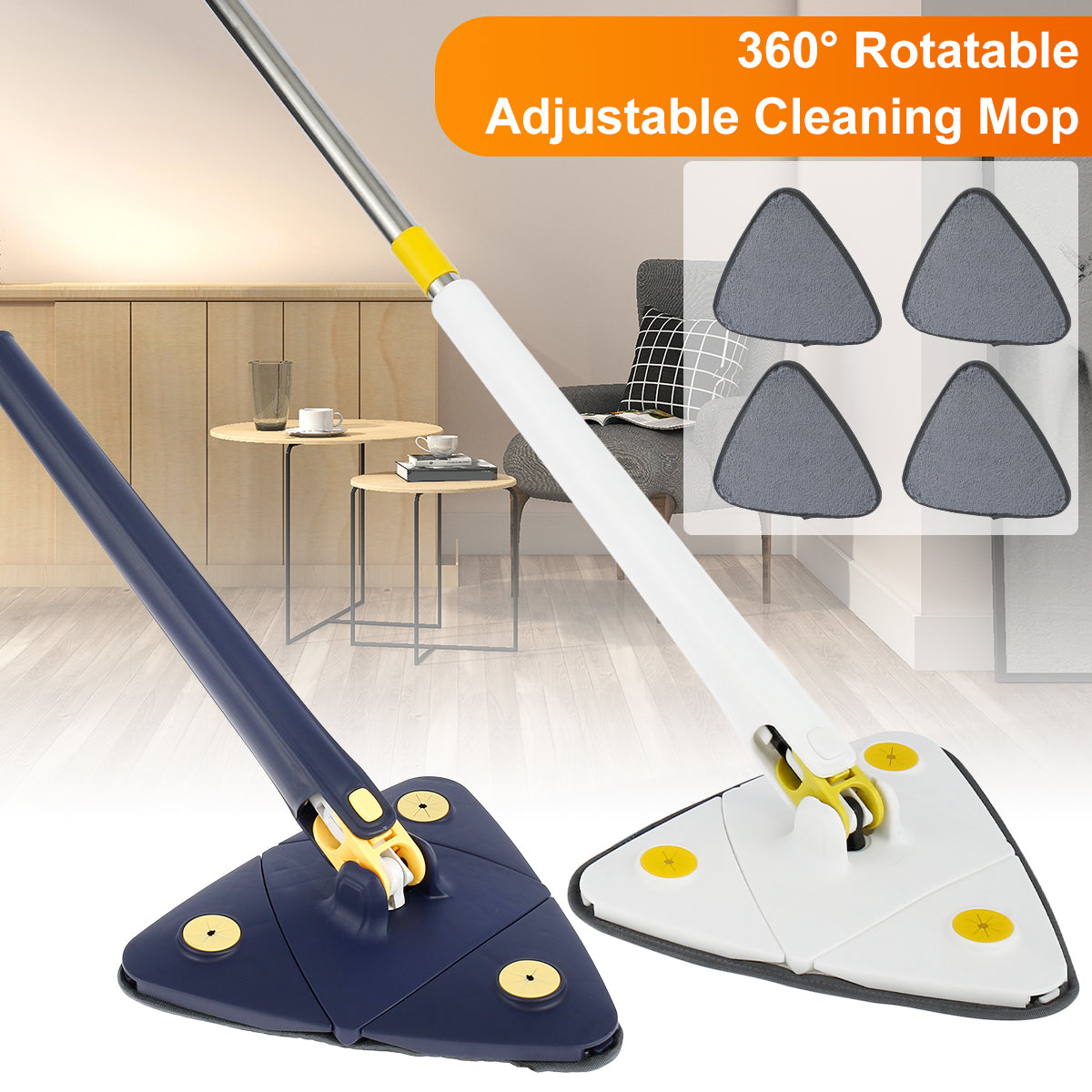 Telescopic Triangle 360° Rotatable Spin Cleaning Mop