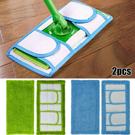 2PCS Reusable Microfiber Mop Pads