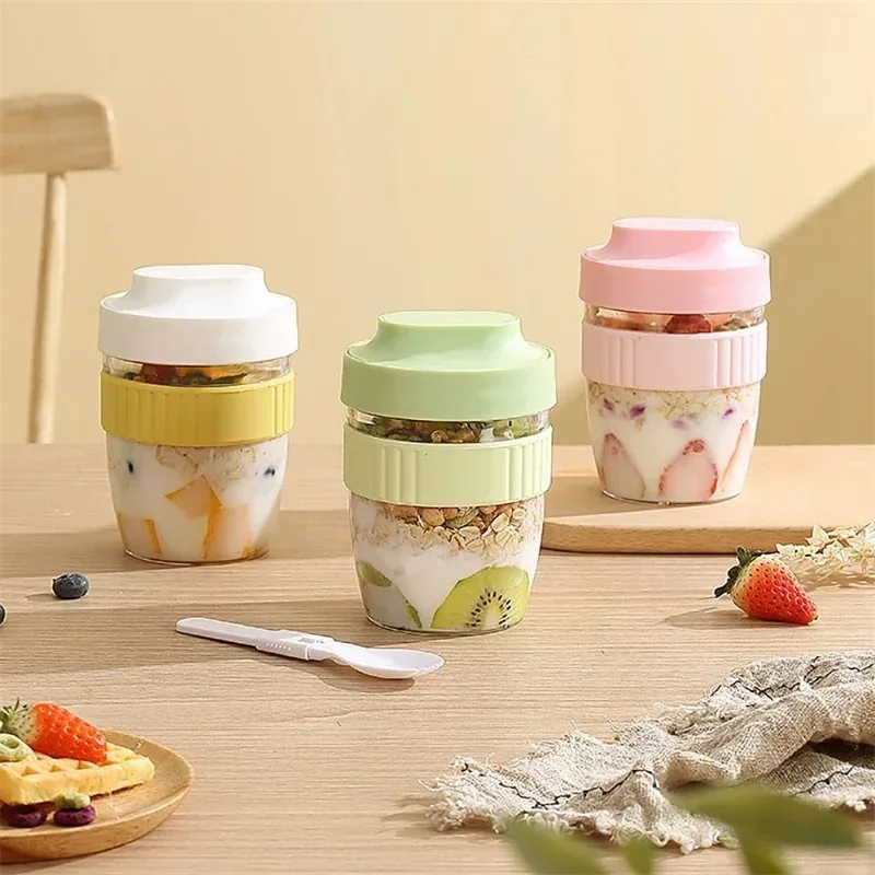 480/570ml Breakfast Cup Portable Oatmeal Cereal Nut Yogurt Salad