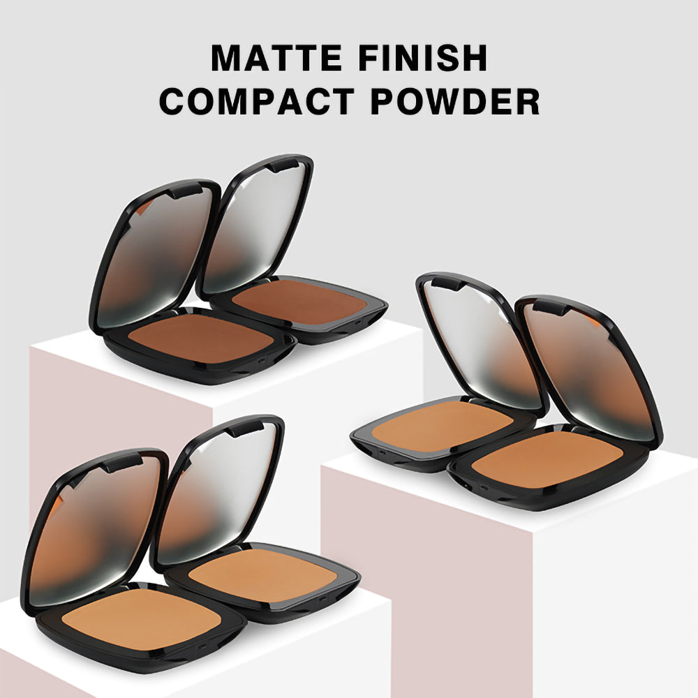 Full Coverage Matte Powder Foundation With Mirror & Puff Face