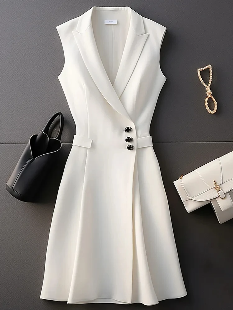 Slimming Formal Occasions Small Fragrance White Suit Dress