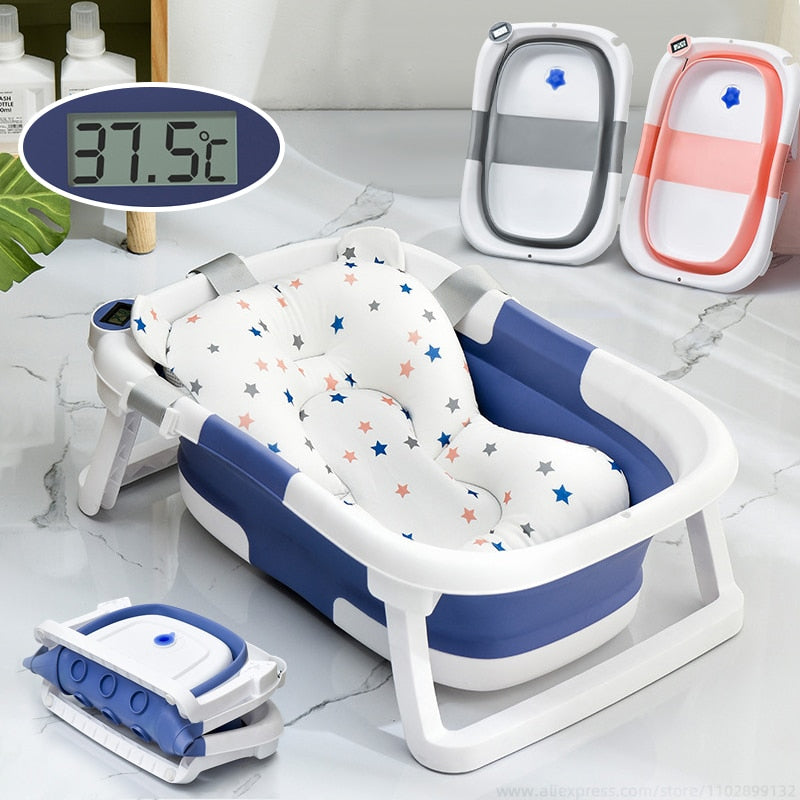 Temperature Sensing Non-slip Cushion Newborn Safe Kids New Bathtub