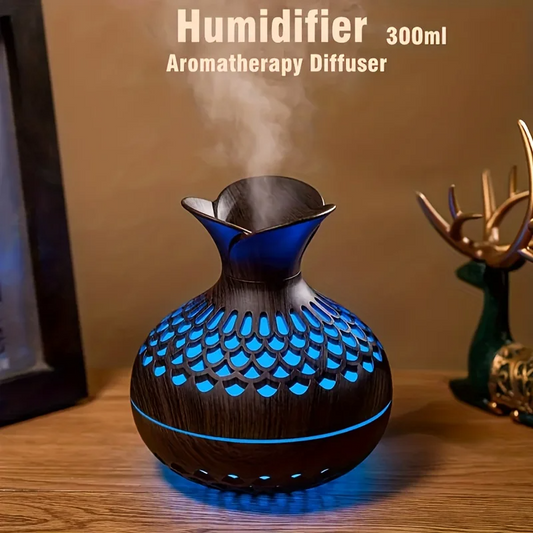 300ml wooden vase colorful light Cool Mist Air Humidifier