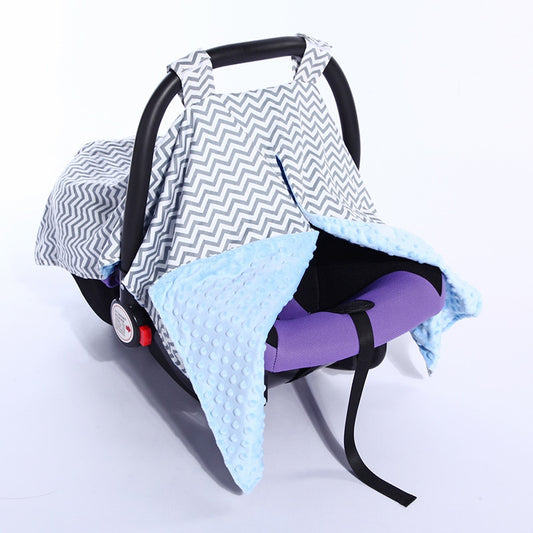 Grey Plushed Baby Car Seat Blanket