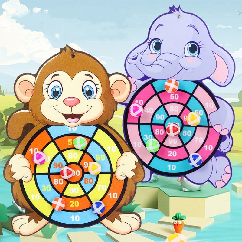 Children Cartoon Animal Dart Board Sticky Ball