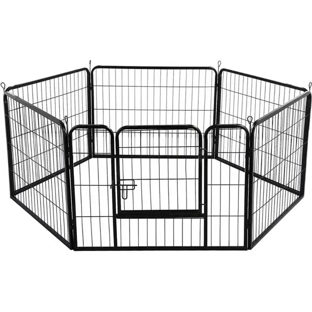 Heavy Duty Dog Playpen Pet Exercise Black Basket