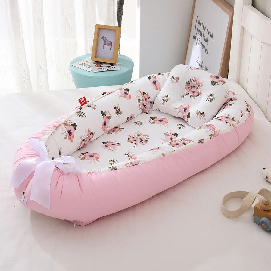 Pillow Cushion Cotton Fabric Bassinet Portable Baby Bed Crib