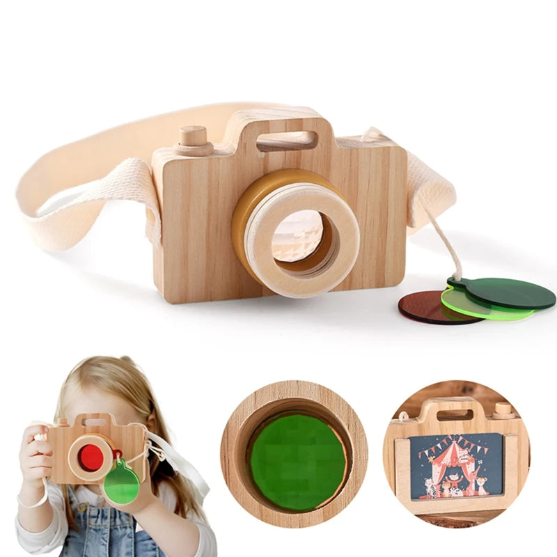 Wooden Baby Montessori Camera Block Puzzle