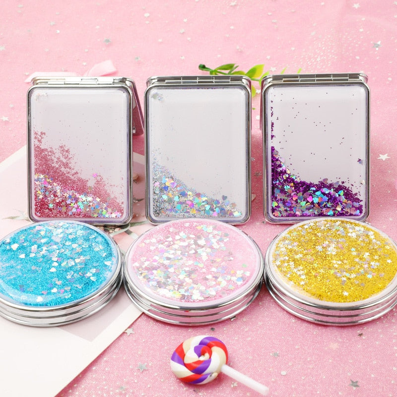 Double-Sided Sparkling Make Up Mirror