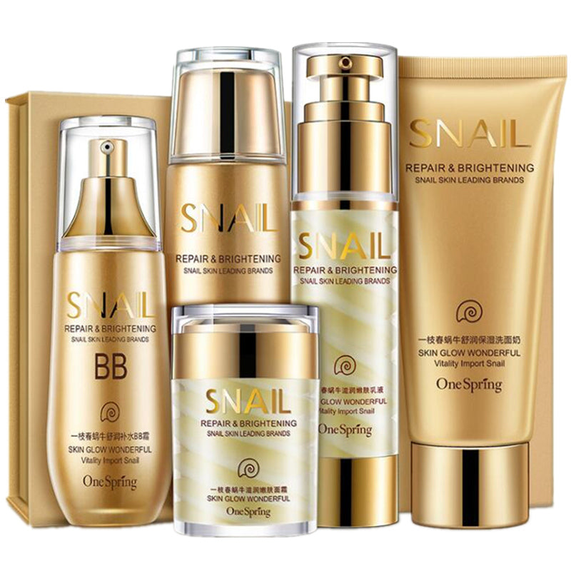 Brand SNAIL Face Care Skin Liquid Fundation  Makeup Set