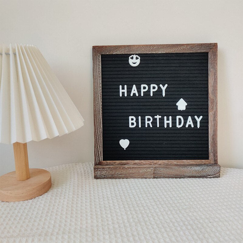 Vintage Felt Letterboard Double Side Changeable Wooden Letter