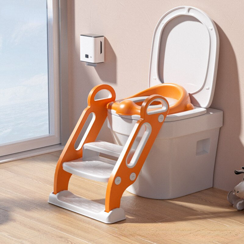 Infant Potty Seat Urinal Backrest Training Chair with Step Stool Ladder