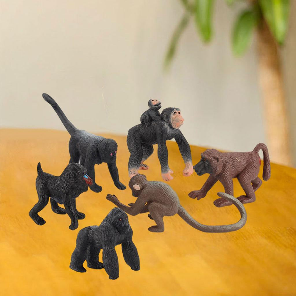 Tabletop Decoration Miniature Creatures Action Monkey Figures for Ages 3+