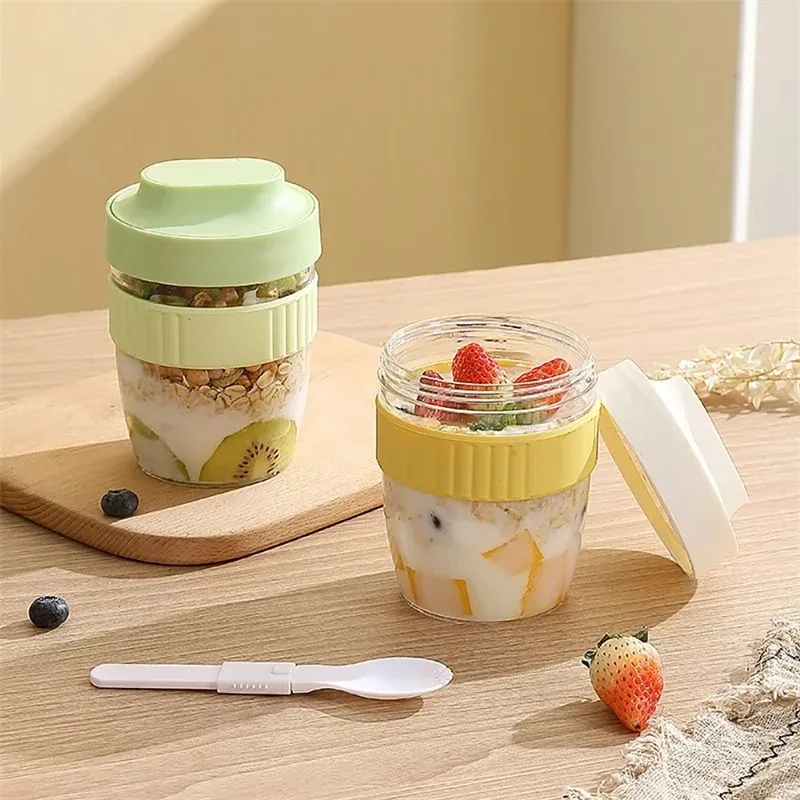 480/570ml Breakfast Cup Portable Oatmeal Cereal Nut Yogurt Salad