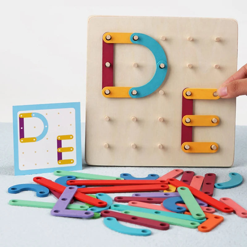 Graphics Geometric Pegboard Puzzle Educational Toy