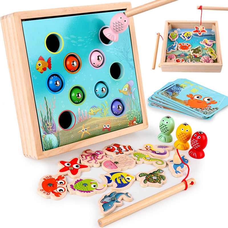 Wooden Magnetic Fishing Toys for Kids