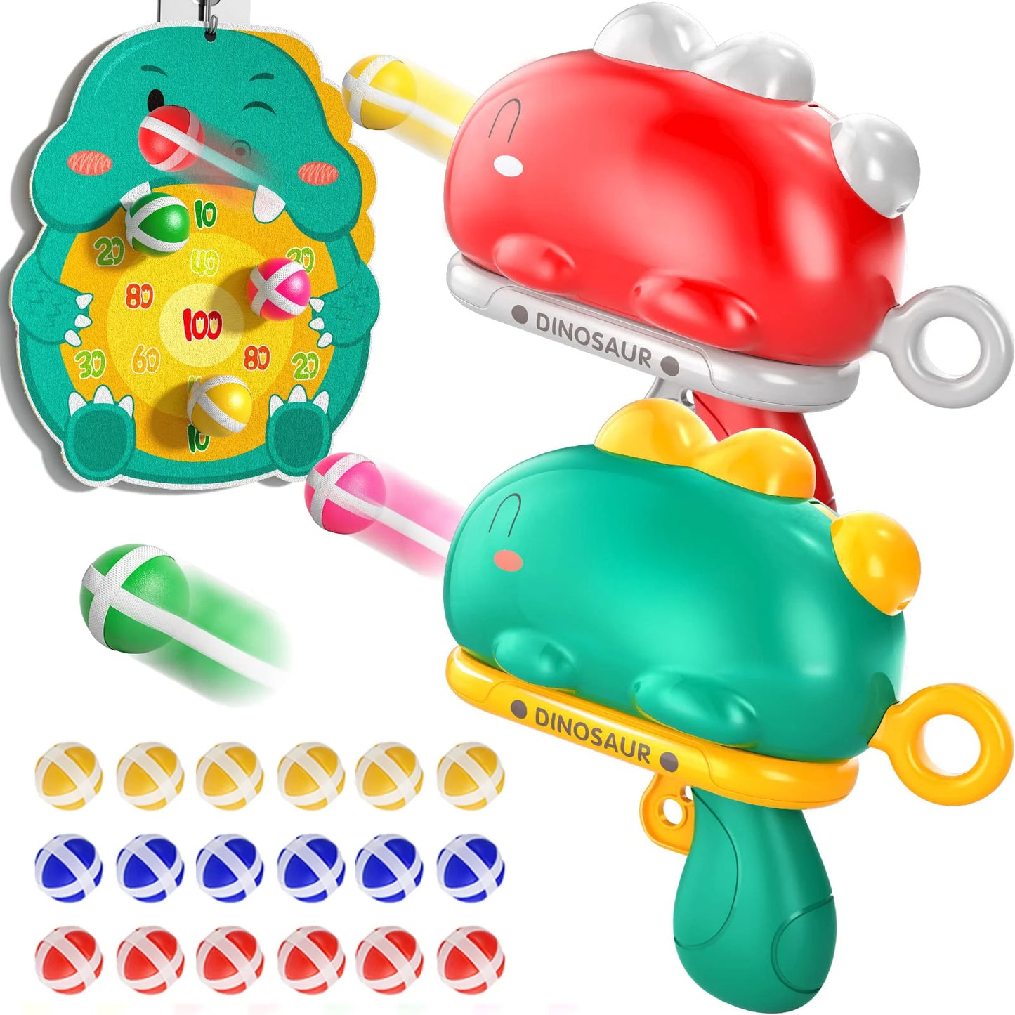 Kid Cute Cartoon Dinosaur Sticky Ball Gun