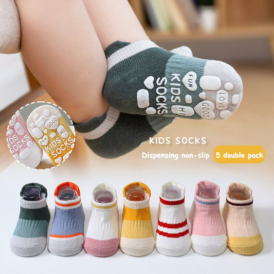 Rubber Grips Cotton Children Low-Cut Sock for Boy-Girl