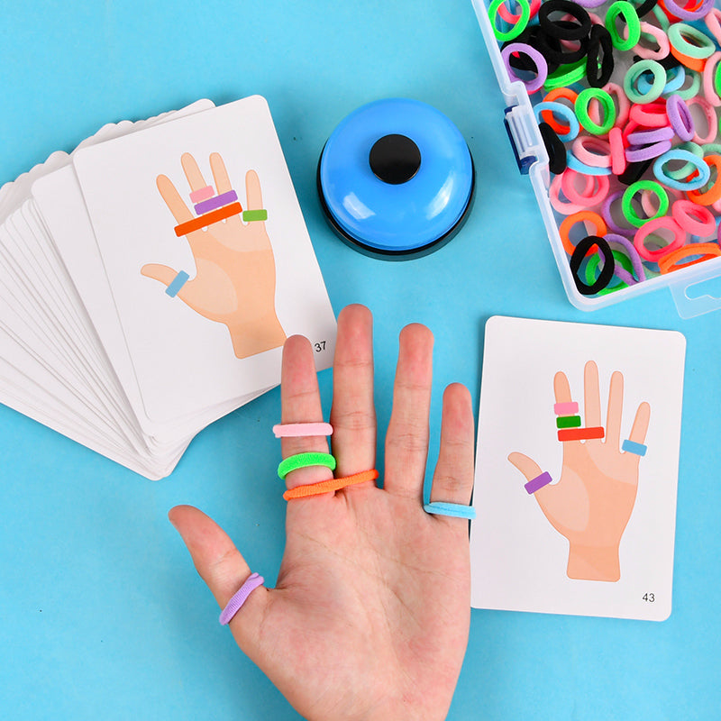 Montessori Color Cognition Matching Puzzle Finger Rings