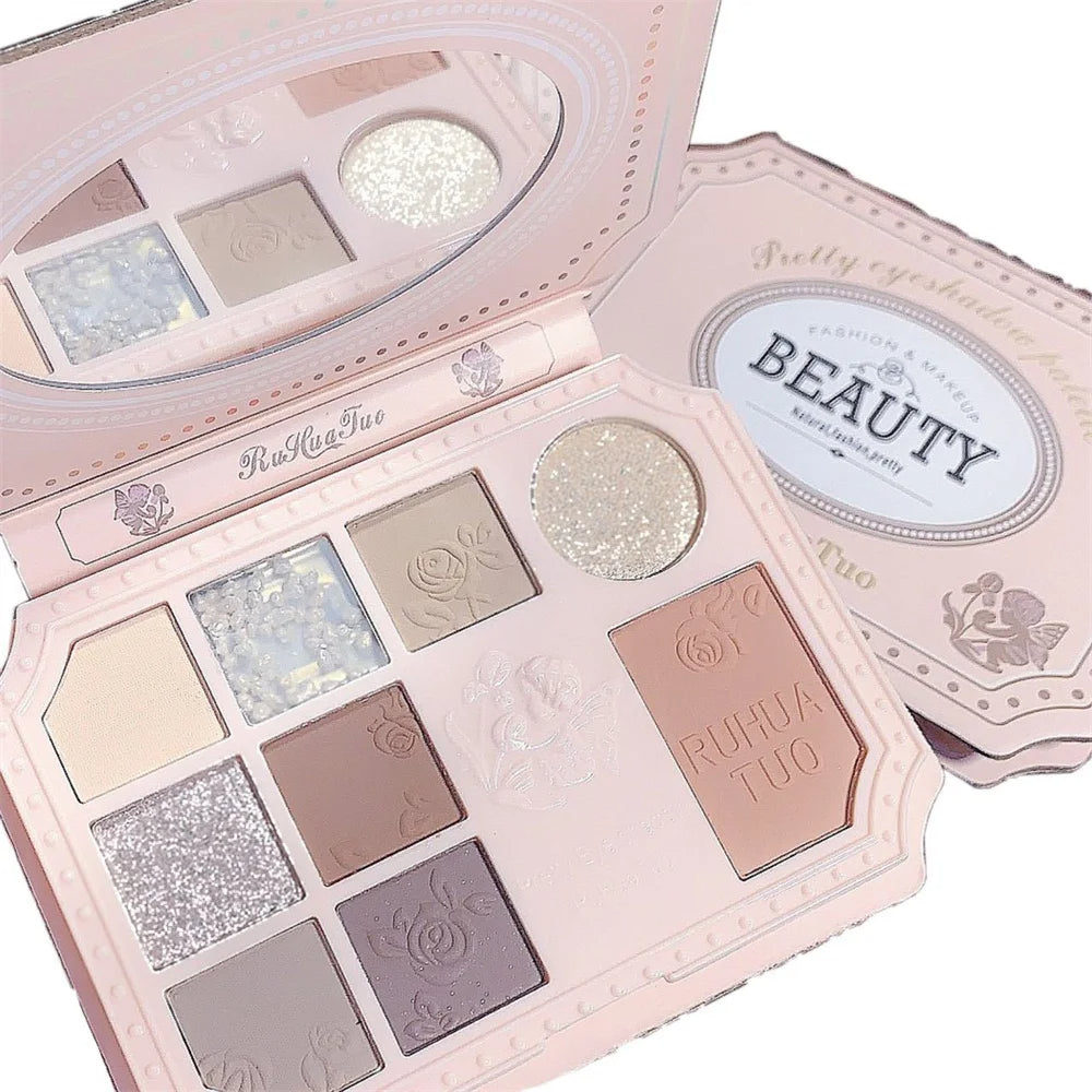 Pearlescent Waterproof Pink Rose Eye Shadow Palette