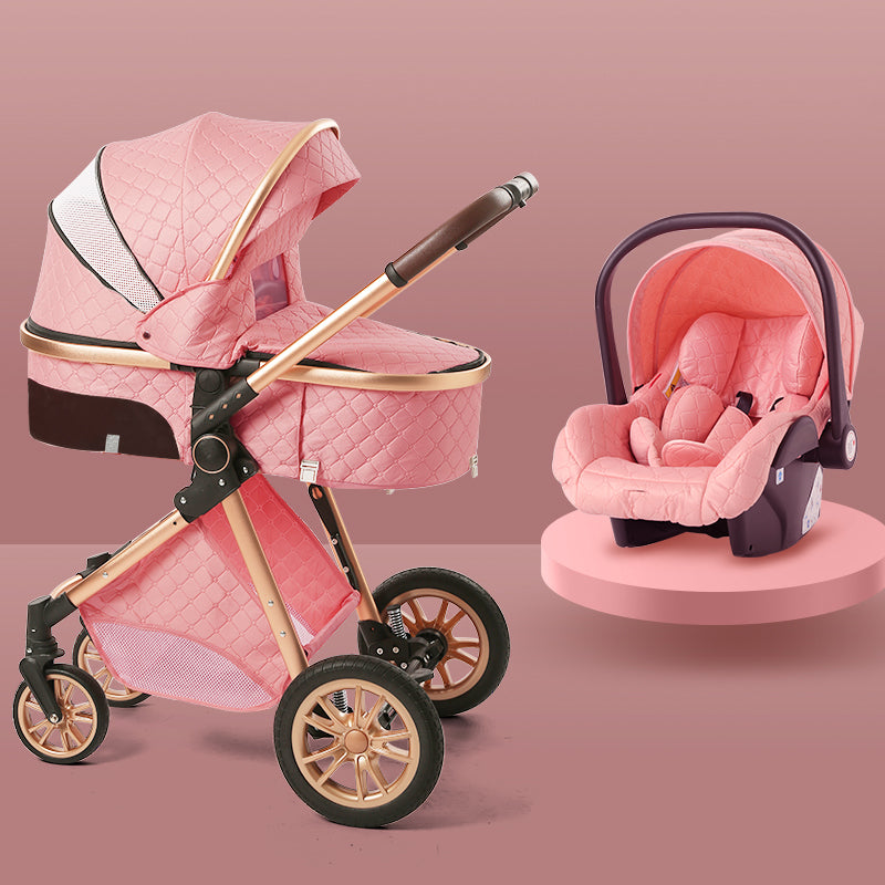 Luxury Baby Stroller with 3 in 1 High Landscape Baby Cart Can Sit