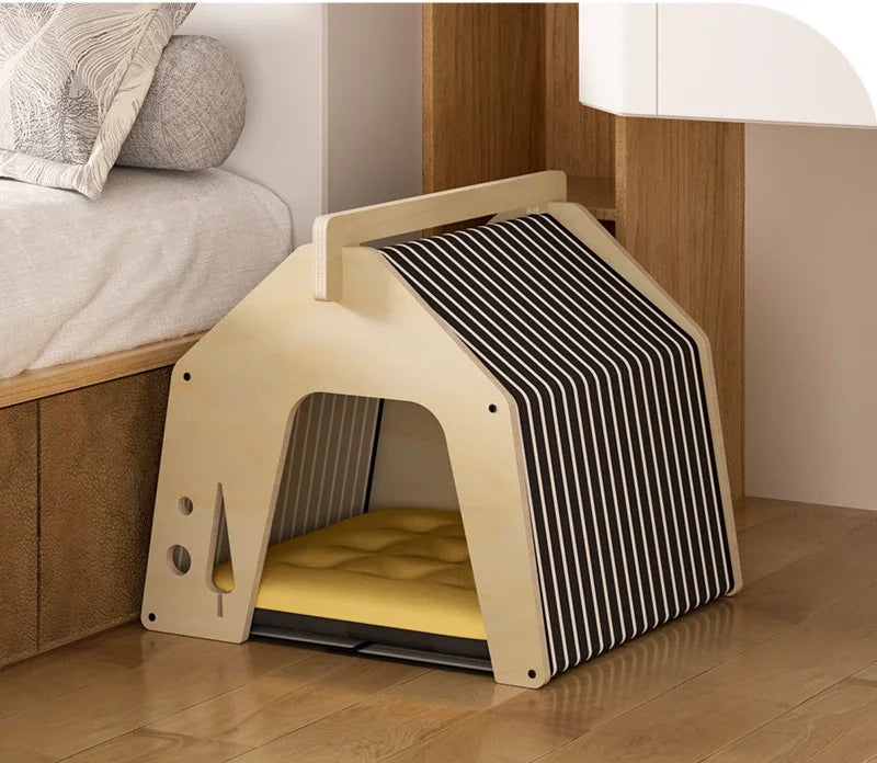 CozyPaws Haven: Handcrafted Wooden Retreat for Small Animals