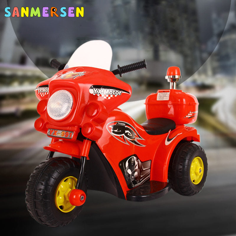 Children's Electric Tricycle Motorcycle Off-road Moto Rechargeable Pedal Motorcar