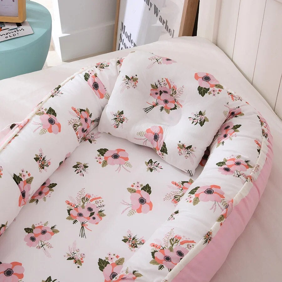 Pillow Cushion Cotton Fabric Bassinet Portable Baby Bed Crib