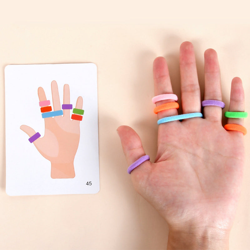 Montessori Color Cognition Matching Puzzle Finger Rings