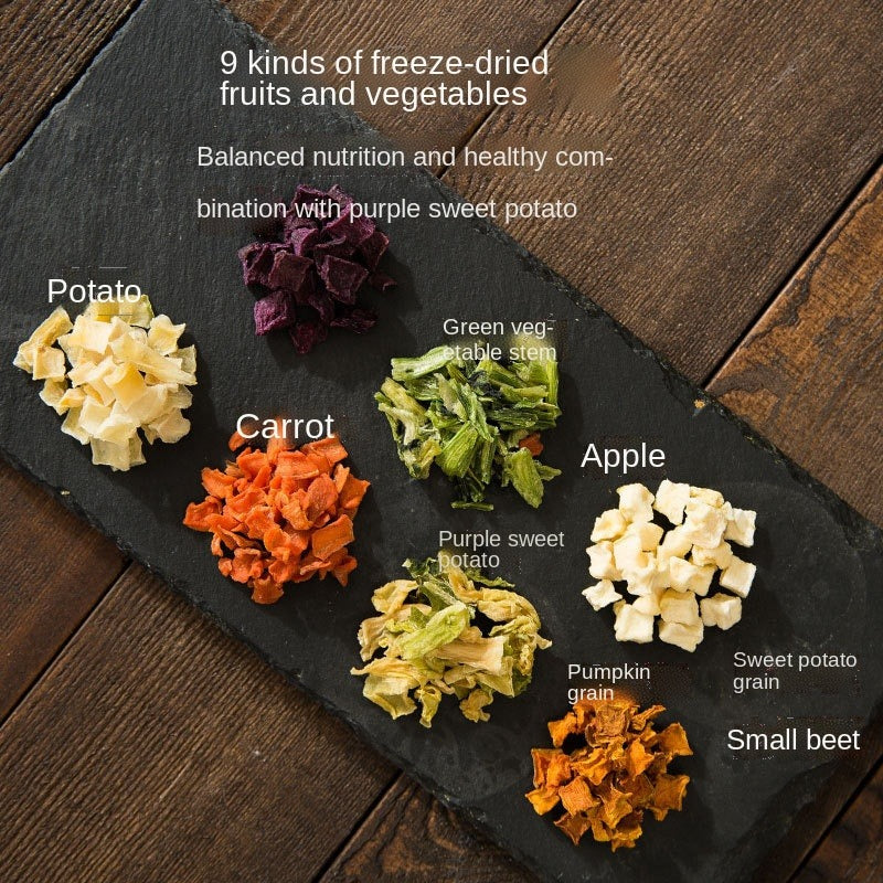 Fruit and vegetable freeze-dried pet