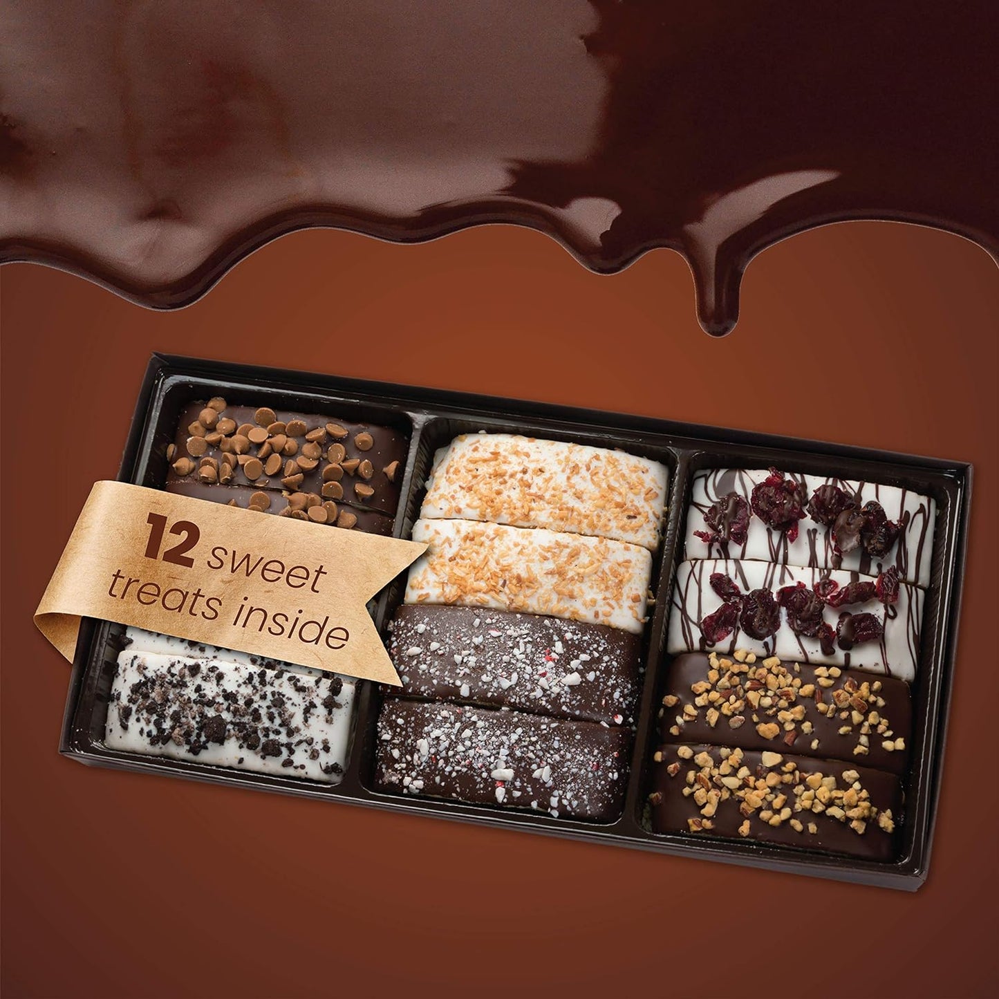 Gourmet Bundle, Elegant Chocolate Covered Biscotti & Sandwich Cookies