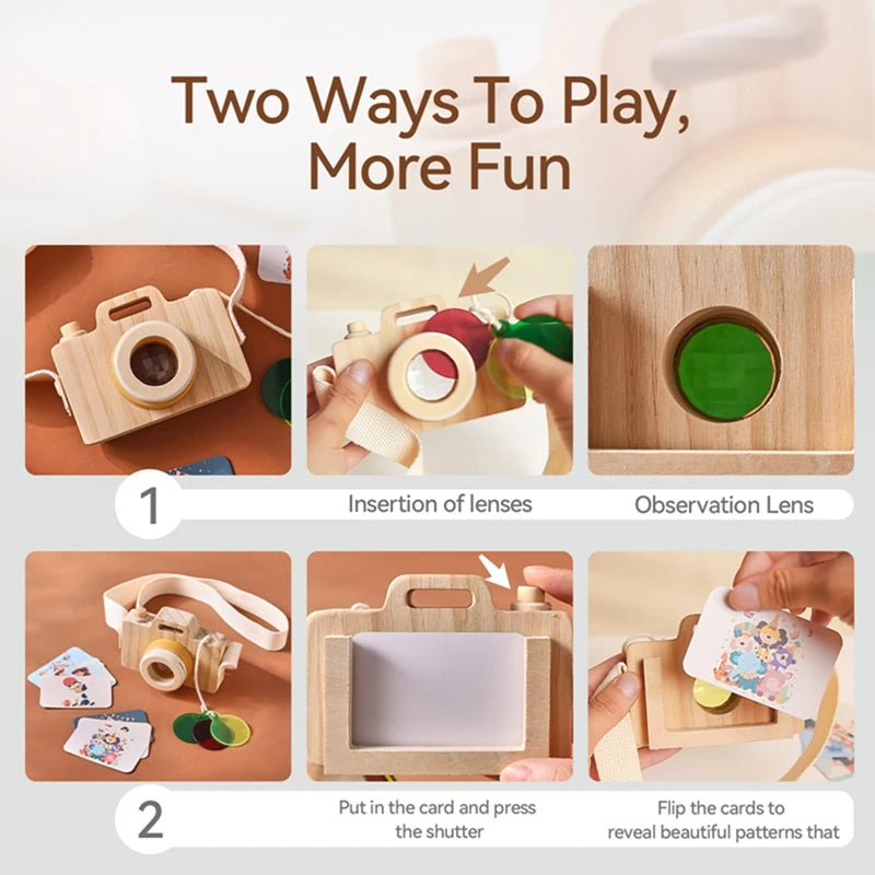 Wooden Baby Montessori Camera Block Puzzle