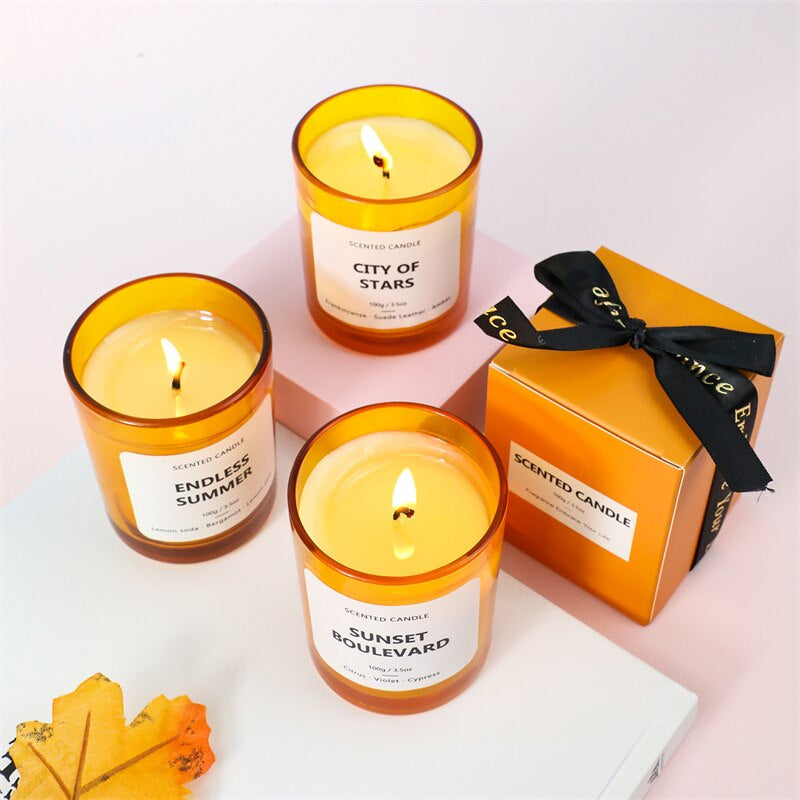 1 Piece Scented Candle Soy Wax Scented Candle Gift Box Fragrance Candle Aromatherapy Air Freshener