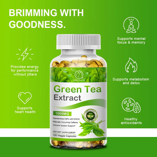 100% Organic Green Tea Extract Capsules