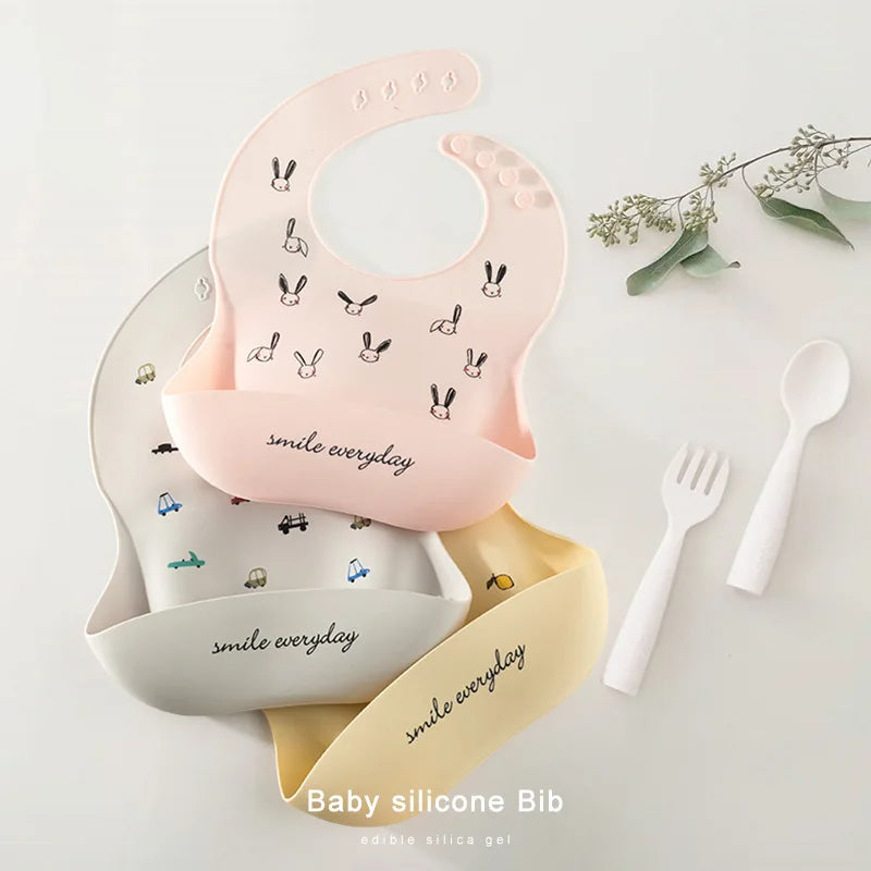 Soft Silicone Feeding Waterproof Baby Bibs