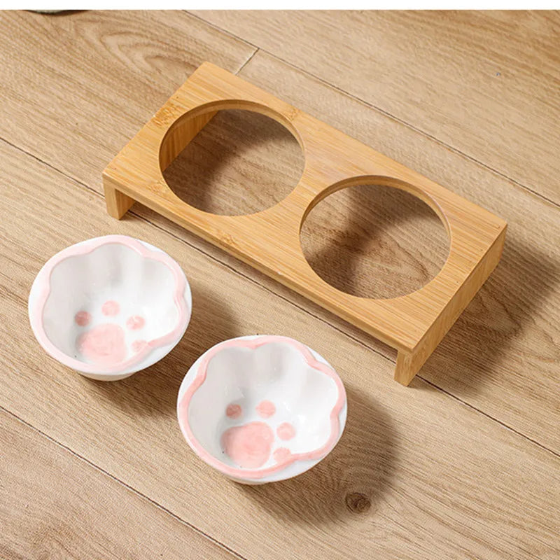 Fashion Cartoon Paw Design Pet Bowls