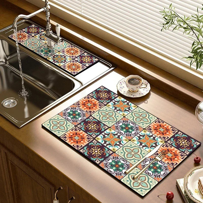 Kitchen Drain Pad Absorbent Dish Drying Mat