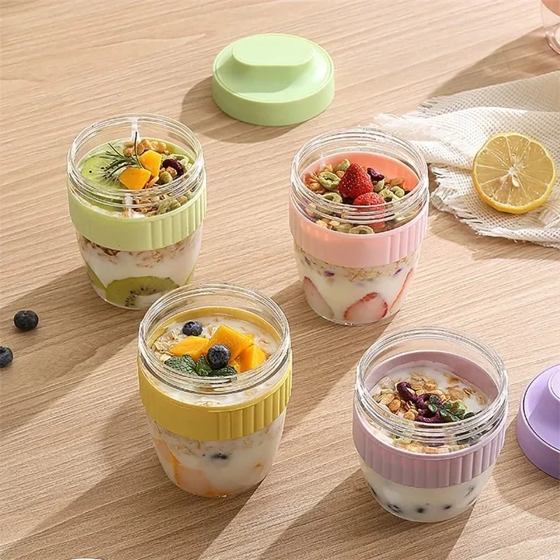 480/570ml Breakfast Cup Portable Oatmeal Cereal Nut Yogurt Salad