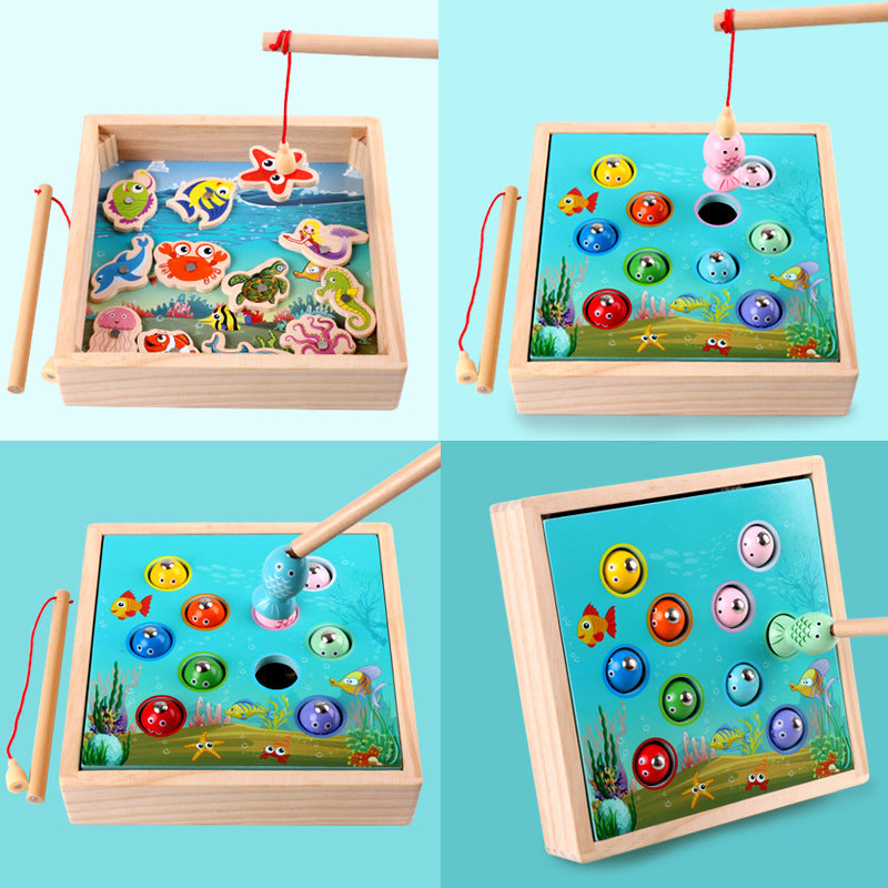 Wooden Magnetic Fishing Toys for Kids