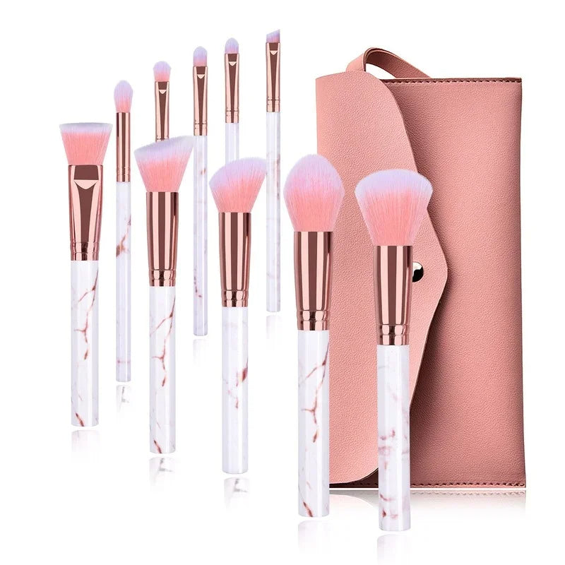 10pcs professional makeup brushes set with bag