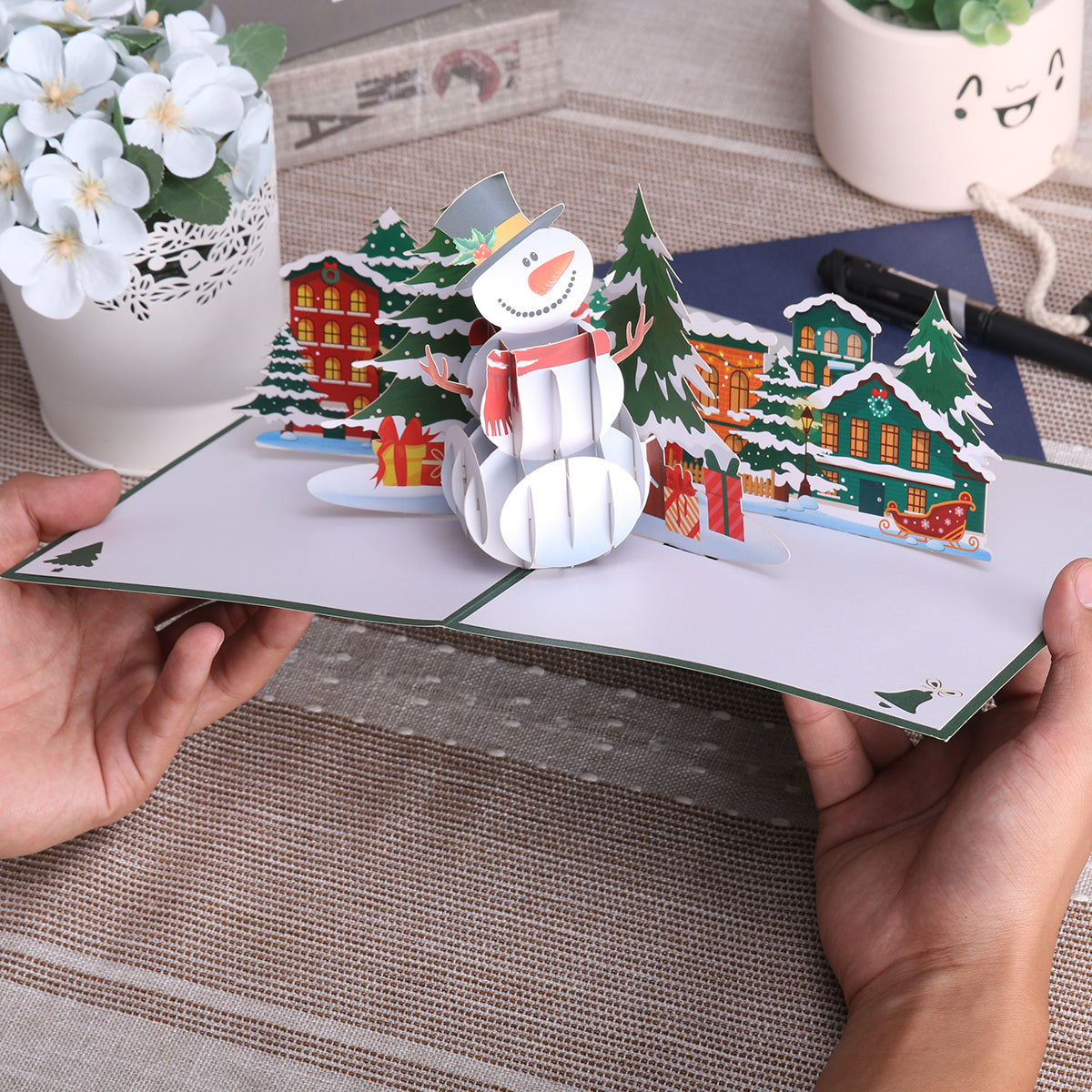 Merry Christmas Card 3D Xmas Pop Up Greeting Cards