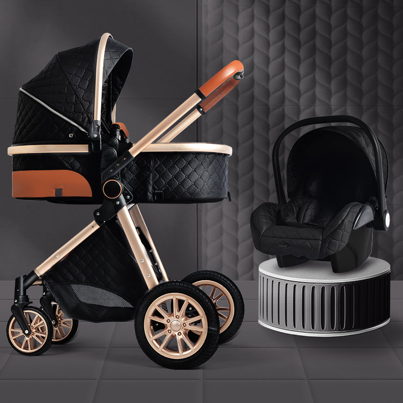 Luxury Baby Stroller with 3 in 1 High Landscape Baby Cart Can Sit