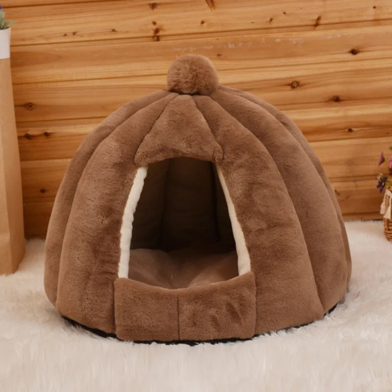 Deep Cave Indoor Nest Warm Comfort Cat Bed