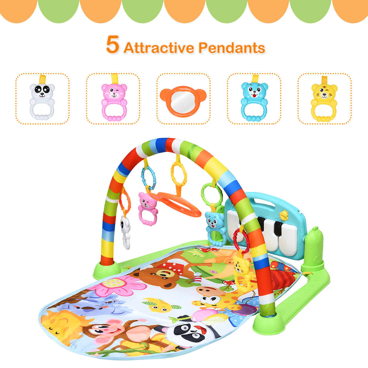 Baby Kick & Play Piano Gym Activity  Mat for Sit Lay Down