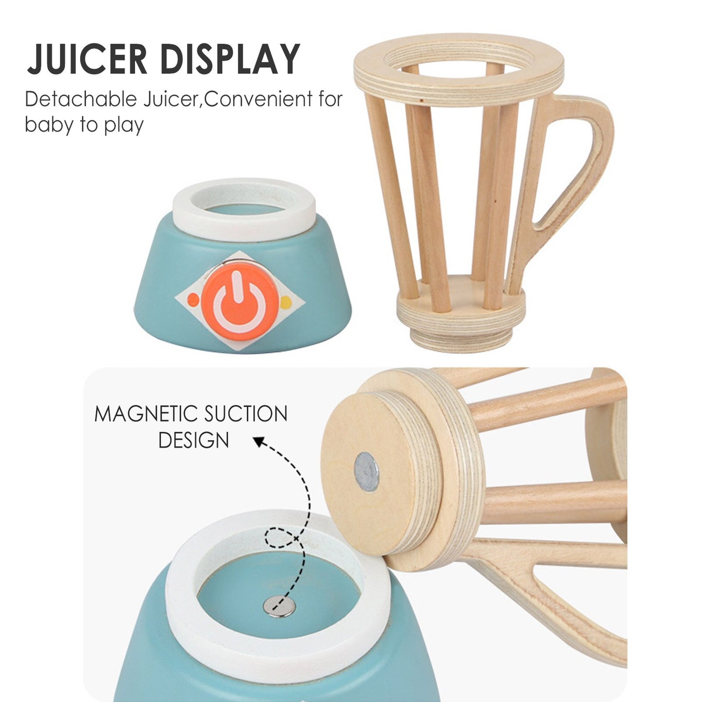 Wooden Smoothie Machine Juicer Toy Play Kitchen Accessories For Kids Play