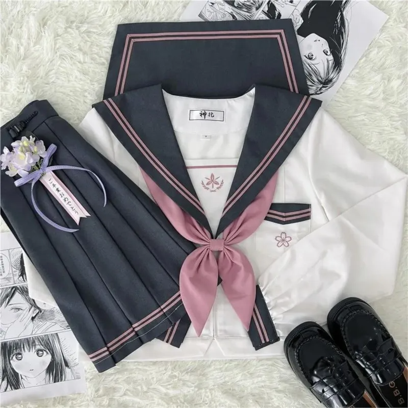 Japanese Schoolgirls Uniform Dress Outfit XS-XL