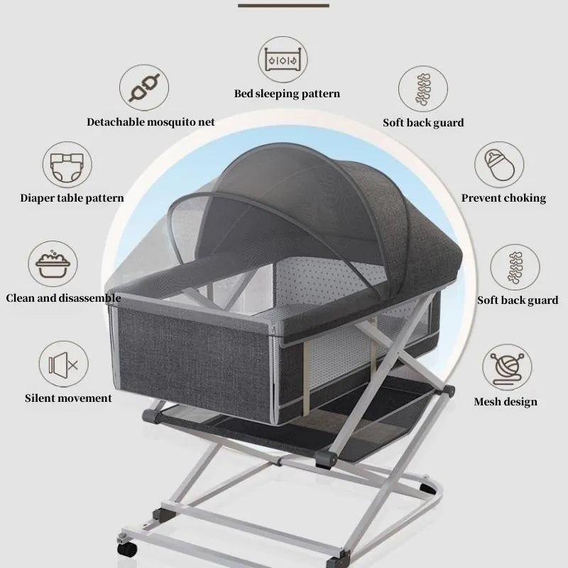 Multifunctional crib Folding splice Queen Portable bed