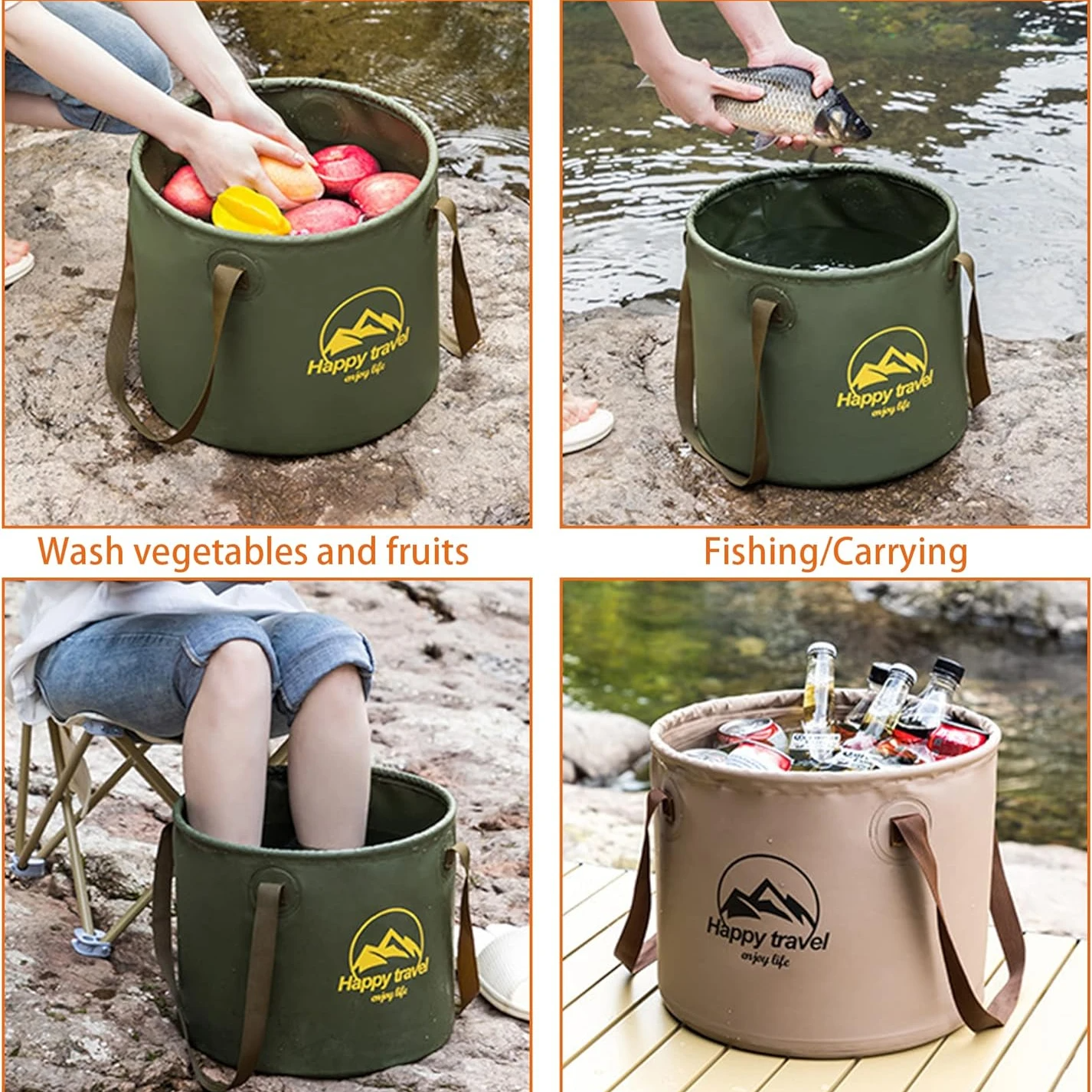 Outdoor Camping Household Supplies Silicone Bucket