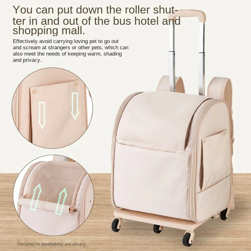 Portable Outdoor Luxury Pet Dog Transport  Carrier Trolley