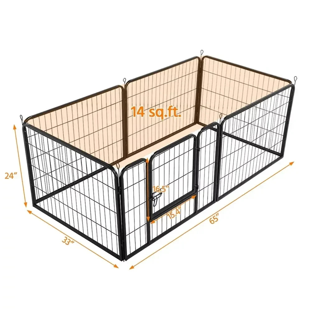 Heavy Duty Dog Playpen Pet Exercise Black Basket